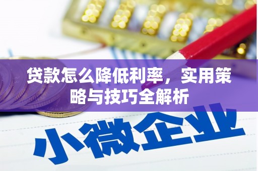 港南贷款怎么降低利率，实用策略与技巧全解析