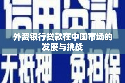 木垒外资银行贷款在中国市场的发展与挑战