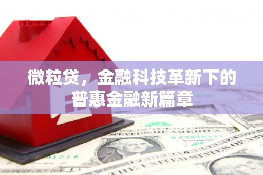 东宝微粒贷，金融科技革新下的普惠金融新篇章